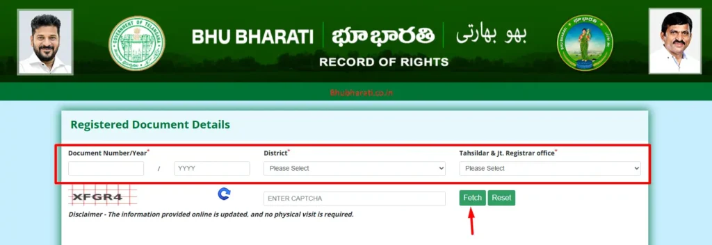Bhu Bharati Registered Documents Detailws