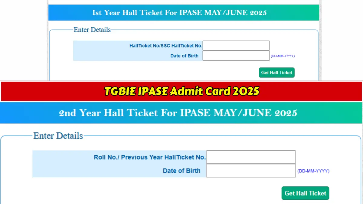 TGBIE IPASE Admit Card 2025